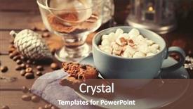  Presentation with hot chocolate - Slides featuring choco drink - mug of hot chocolate background and a  colored foreground