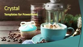  Presentation with chocolate and vanilla - Amazing theme having choco drink - mug of hot chocolate backdrop and a tawny brown colored foreground