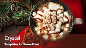  Presentation with olive tree branch ripe - Cool new PPT theme with choco drink - mug of hot chocolate backdrop and a tawny brown colored foreground