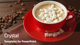  Presentation with hot chocolate - PPT theme enhanced with choco drink - mug of hot chocolate background and a  colored foreground