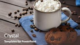  Presentation with hot chocolate - Amazing presentation design having choco drink - mug of hot chocolate backdrop and a  colored foreground