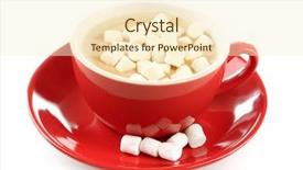  Presentation with hot chocolate - Theme enhanced with choco drink - mug of hot chocolate background and a  colored foreground