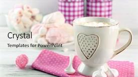  Presentation with wooden lighting - Slide deck having choco drink - mug of hot chocolate background and a lemonade colored foreground