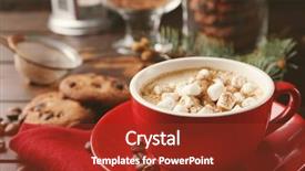  Presentation with olive tree branch ripe - Beautiful presentation featuring choco drink - mug of hot chocolate backdrop and a  colored foreground