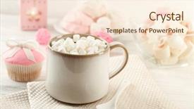  Presentation with hot chocolate - Presentation design featuring choco drink - mug of hot chocolate background and a  colored foreground