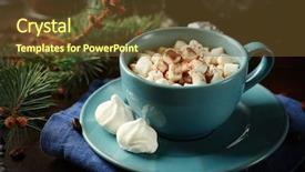  Presentation with hot chocolate - Amazing slide set having choco drink - mug of hot chocolate backdrop and a  colored foreground