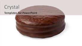  Presentation with chocolate biscuits - Presentation theme consisting of choco pie chocolate biscuits isolated background and a light gray colored foreground