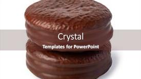  Presentation with chocolate biscuits - Slide deck with choco pie chocolate biscuits isolated background and a tawny brown colored foreground