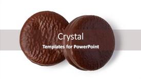  Presentation with chocolate biscuits - PPT layouts having choco pie chocolate biscuits isolated background and a tawny brown colored foreground
