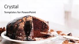  Presentation with chocolate - PPT theme consisting of chocoate - home made chocolate pie background and a white colored foreground