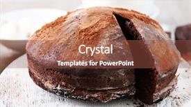  Presentation with baseball home plate - PPT layouts featuring chocoate - home made chocolate pie background and a tawny brown colored foreground