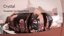  Presentation with baseball home plate - Colorful PPT layouts enhanced with chocoate - home made chocolate pie backdrop and a lemonade colored foreground