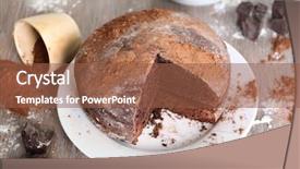  Presentation with chocolate - PPT theme with chocoate - home made chocolate pie background and a  colored foreground