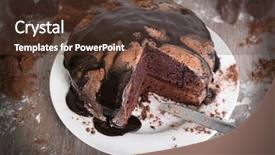  Presentation with baseball home plate - Presentation theme having chocoate - home made chocolate pie background and a tawny brown colored foreground