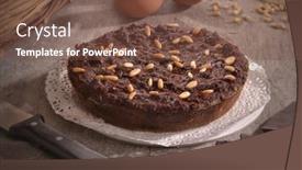  Presentation with rustic - Presentation theme consisting of chocolat-nuts-cake-on-rustic background and a tawny brown colored foreground