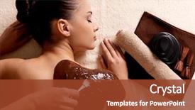 Presentation with beauty cosmetic - Beautiful presentation design featuring chocolate - spa therapy for young woman backdrop and a tawny brown colored foreground