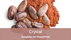  Presentation with cocoa beans - Slides enhanced with chocolate - tasty cocoa powder and beans background and a coral colored foreground