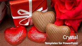  Presentation with loving hearts love heart candy - Audience pleasing theme consisting of valentine's chocolate-love sweet backdrop and a  colored foreground