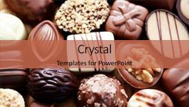  Presentation with sweet - Audience pleasing presentation consisting of various chocolates as a background backdrop and a red colored foreground