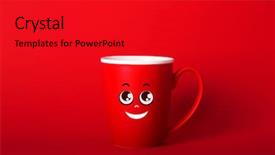  Presentation with fragrant - PPT theme enhanced with chocolate ads - cup of fragrant coffee background and a red colored foreground