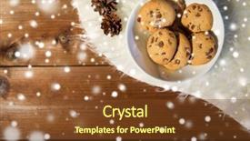  Presentation with christmas food - PPT theme consisting of chocolate ads - holidays christmas winter advertisement background and a  colored foreground