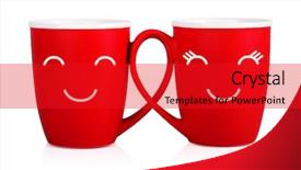  Presentation with fragrant - Cool new presentation theme with chocolate ads - two red cups of fragrant backdrop and a red colored foreground