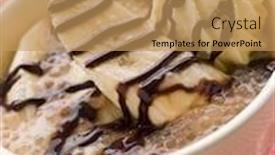  Presentation with tapioca - Beautiful presentation featuring chocolate and banana tapioca backdrop and a coral colored foreground