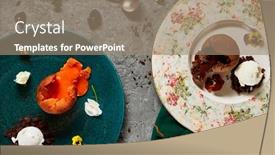  Presentation with molten - PPT theme having chocolate-and-carrot-fondant-chocolate background and a coral colored foreground