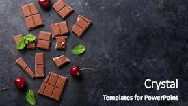  Presentation with dark space - Presentation design with chocolate and cherry berries background and a wine colored foreground