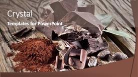  Presentation with cocoa bean - PPT layouts having chocolate-and-cocoa-bean-over background and a gray colored foreground