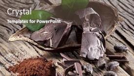  Presentation with cocoa bean - Amazing slide deck having chocolate-and-cocoa-bean-over backdrop and a tawny brown colored foreground