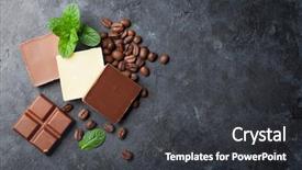  Presentation with coffee chocolate - Amazing PPT theme having chocolate and coffee beans backdrop and a dark gray colored foreground