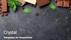  Presentation with coffee chocolate - Amazing theme having chocolate and coffee beans backdrop and a dark gray colored foreground