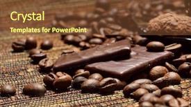 Presentation with coffee chocolate - Colorful presentation theme enhanced with chocolate and coffee beans backdrop and a  colored foreground
