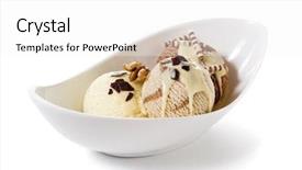  Presentation with vanilla ice cream fresh - Beautiful PPT theme featuring chocolate and hazelnut ice-cream backdrop and a white colored foreground