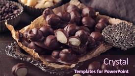  Presentation with chocolate - Slide set with chocolate-and-macadamia-clusters background and a wine colored foreground
