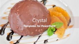  Presentation with croissant - Beautiful presentation theme featuring chocolate-and-orange-croissant backdrop and a coral colored foreground