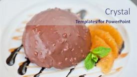  Presentation with almond - Presentation enhanced with chocolate-and-orange-croissant background and a sky blue colored foreground