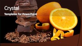  Presentation with chocolate - Slide set featuring chocolate and orange on black background and a wine colored foreground