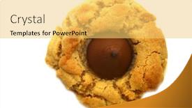  Presentation with christmas chocolate - PPT theme with chocolate-and-peanut-butter-cookies background and a yellow colored foreground