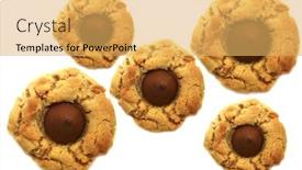  Presentation with peanut butter - Colorful slide set enhanced with chocolate-and-peanut-butter-cookies backdrop and a yellow colored foreground