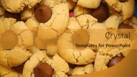  Presentation with christmas chocolate - Slide deck having chocolate-and-peanut-butter-cookies background and a gold colored foreground