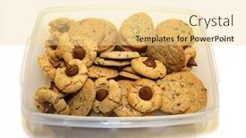  Presentation with christmas chocolate - Audience pleasing PPT theme consisting of chocolate-and-peanut-butter-cookies backdrop and a blonde colored foreground