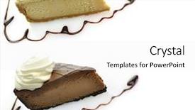  Presentation with cheesecake - Amazing theme having chocolate-and-vanilla-cheesecake backdrop and a white colored foreground