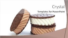  Presentation with chocolate ice cream - Amazing PPT theme having chocolate-and-vanilla-ice-cream backdrop and a white colored foreground