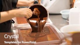  Presentation with mold - Theme enhanced with chocolate at confectionery shop background and a red colored foreground