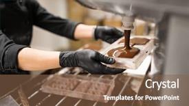  Presentation with chocolate shop - PPT layouts consisting of chocolate at confectionery shop background and a tawny brown colored foreground