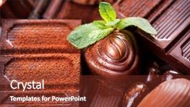  Presentation with praline - Slide deck enhanced with chocolate background chocolate assortment of fine chocolates in dark and milk chocolate with mint praline chocolate sweets background and a tawny brown colored foreground
