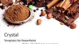  Presentation with white chocolate - Audience pleasing presentation consisting of chocolate bar and spices isolated backdrop and a cream colored foreground