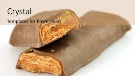  Presentation with white chocolate - Slides with candy bars - chocolate bar close up background and a coral colored foreground